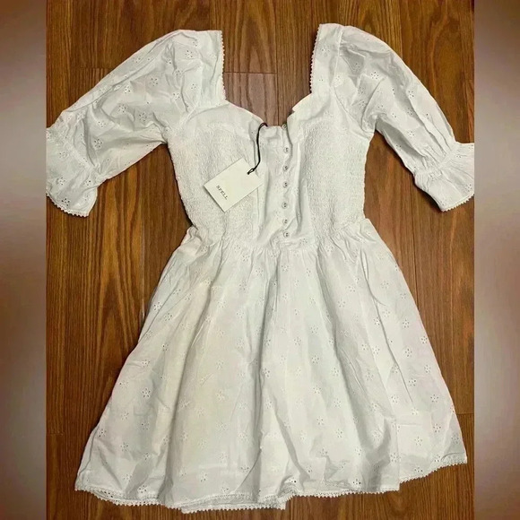 NWT Spell Bo Eyelet Mini Dress White M - Picture 8 of 10